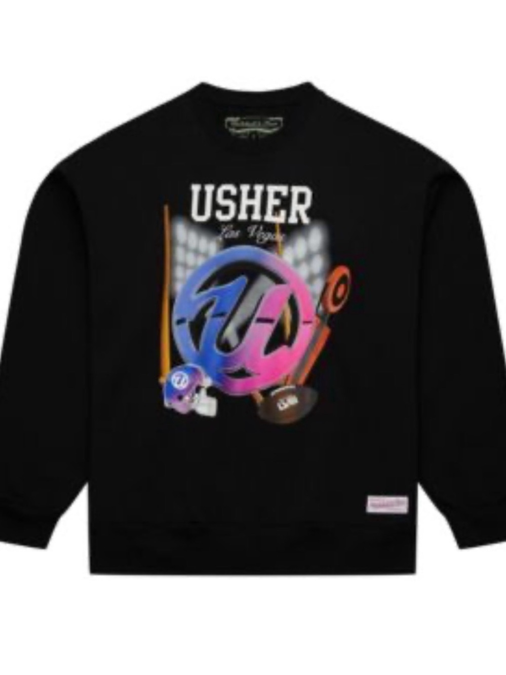 NWT Usher x NFL Mitchell & Ness Super Bowl Las Vegas Crewneck Sweatshirt Small